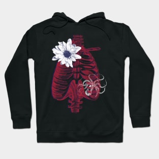 Abstract Collage Sunflower Ribcage And Octopus Hoodie